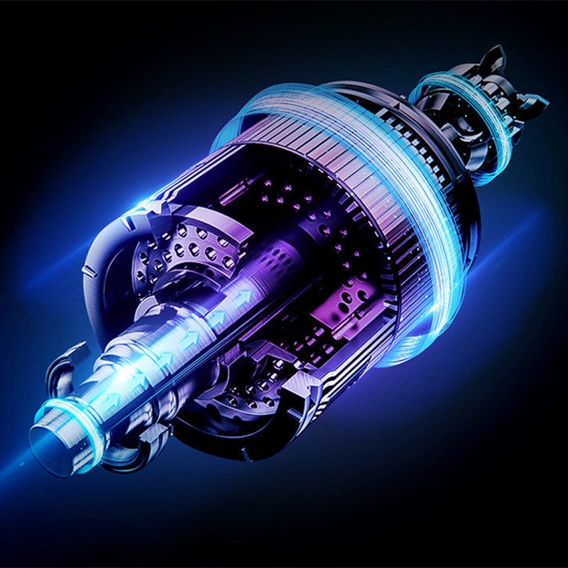 Hair Drier Mute 360 Degree Rotatable Nozzle Fast Drying ABS PP Portable Blow Dryer for Home Salon Gris avec lumière bleue