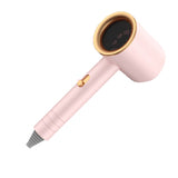 Hair Drier Mute 360 Degree Rotatable Nozzle Fast Drying ABS PP Portable Blow Dryer for Home Salon Rose avec lumière bleue - Front View