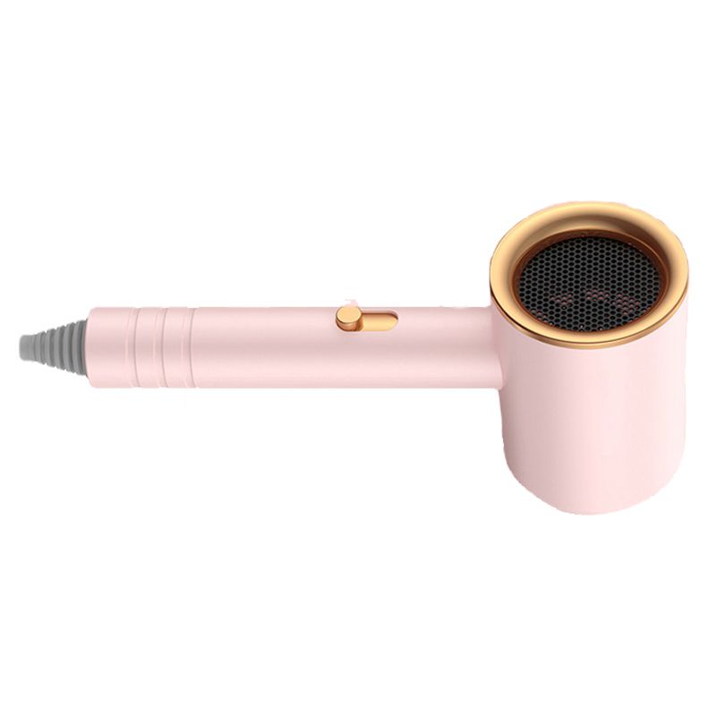 Hair Drier Mute 360 Degree Rotatable Nozzle Fast Drying ABS PP Portable Blow Dryer for Home Salon Rose avec lumière bleue