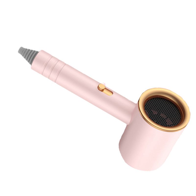 Hair Drier Mute 360 Degree Rotatable Nozzle Fast Drying ABS PP Portable Blow Dryer for Home Salon Rose avec lumière bleue
