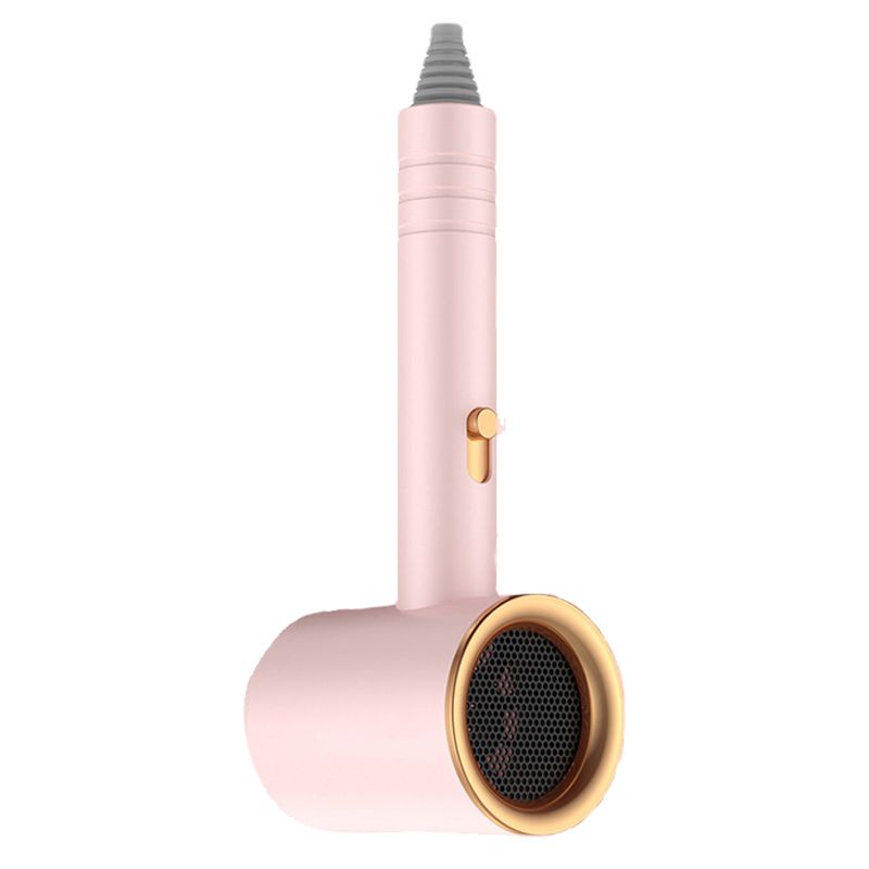 Hair Drier Mute 360 Degree Rotatable Nozzle Fast Drying ABS PP Portable Blow Dryer for Home Salon Rose avec lumière bleue