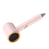 Hair Drier Mute 360 Degree Rotatable Nozzle Fast Drying ABS PP Portable Blow Dryer for Home Salon Rose avec lumière bleue - Rear View