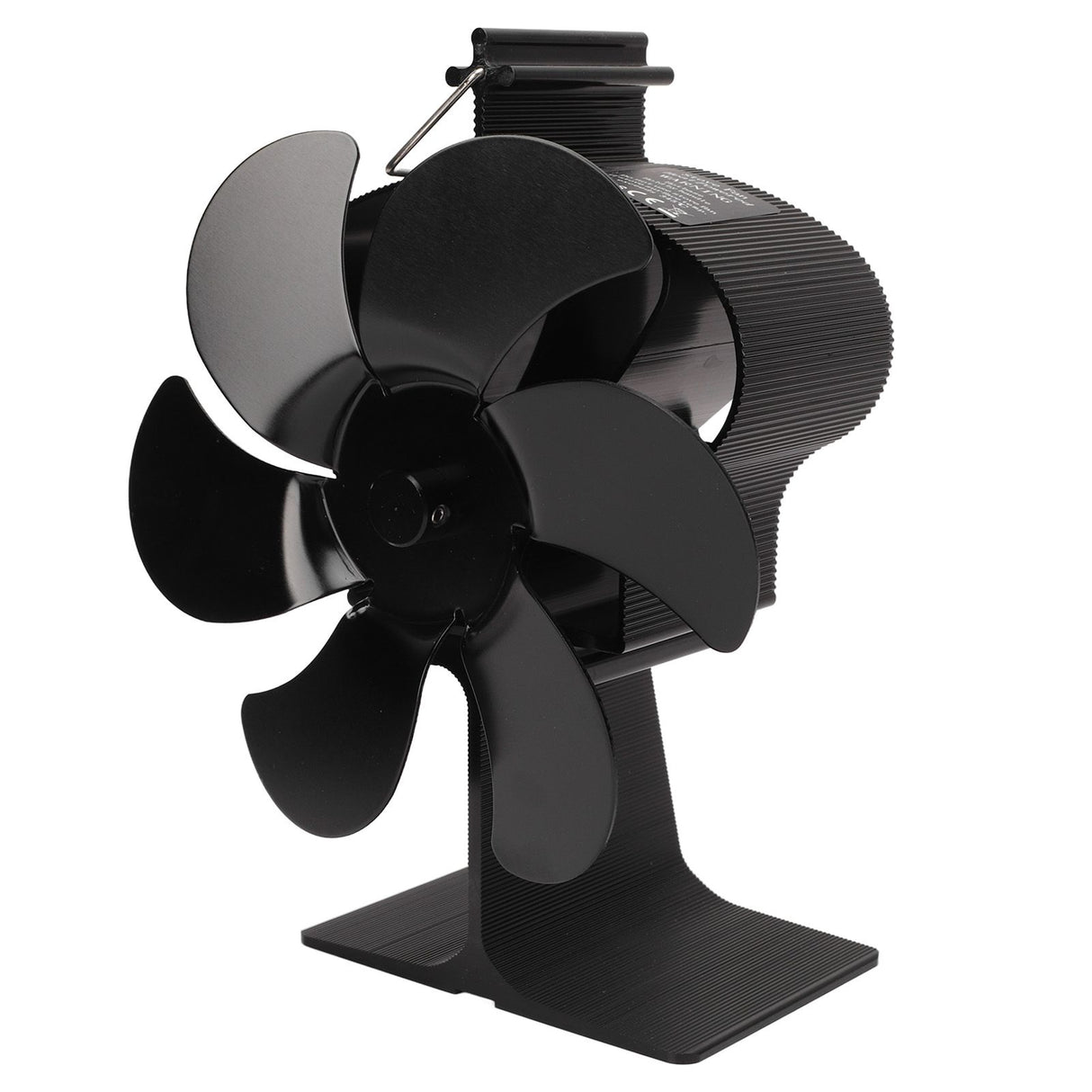 6 Blades Heat Powered Stove Fan Non Electric Self Starting Fireplace Fan High Temperature Resistant Fan Crown Black