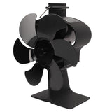 6 Blades Heat Powered Stove Fan Non Electric Self Starting Fireplace Fan High Temperature Resistant Fan Crown Black - Side View