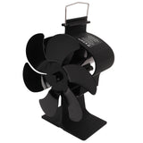 6 Blades Heat Powered Stove Fan Non Electric Self Starting Fireplace Fan High Temperature Resistant Fan Crown Black