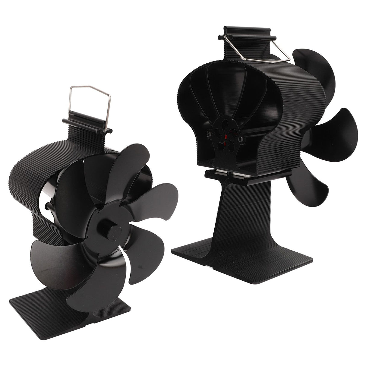 6 Blades Heat Powered Stove Fan Non Electric Self Starting Fireplace Fan High Temperature Resistant Fan Crown Black