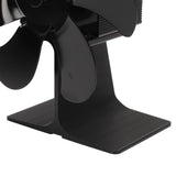 6 Blades Heat Powered Stove Fan Non Electric Self Starting Fireplace Fan High Temperature Resistant Fan Crown Black - Extra Image
