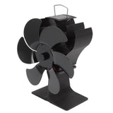 6 Blade Stove Fan Black Self Starting High Temperature Resistant Heat Powered Stove Fan for Home 152mm