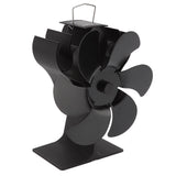 6 Blade Stove Fan Black Self Starting High Temperature Resistant Heat Powered Stove Fan for Home 152mm - 45-Degree Angle