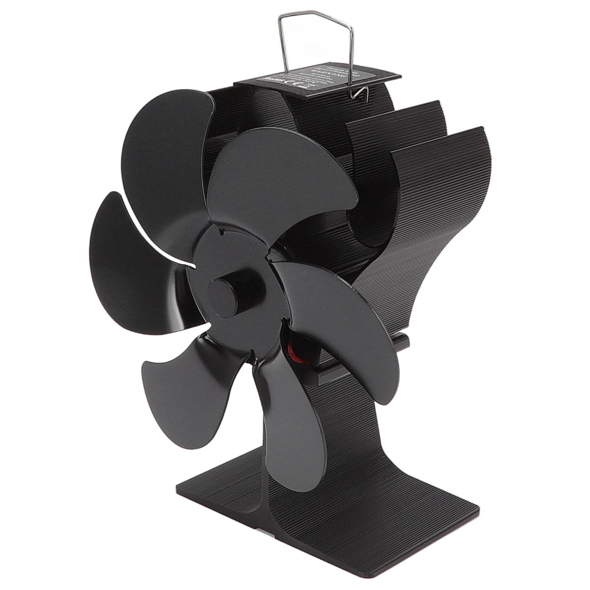 6 Blade Stove Fan Black Self Starting High Temperature Resistant Heat Powered Stove Fan for Home 152mm
