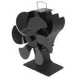 6 Blade Stove Fan Black Self Starting High Temperature Resistant Heat Powered Stove Fan for Home 152mm
