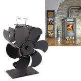 6 Blade Stove Fan Black Self Starting High Temperature Resistant Heat Powered Stove Fan for Home 152mm - Extra Image