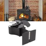 6 Blade Stove Fan Black Self Starting High Temperature Resistant Heat Powered Stove Fan for Home 152mm