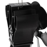 6 Blade Stove Fan Black Self Starting High Temperature Resistant Heat Powered Stove Fan for Home 152mm