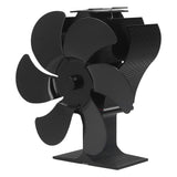 6 Blades Heat Powered Stove Fan High Temperature Resistance Self Starting Wood Burning Stove Fireplace Fan Black Diameter 152mm - Front View