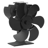 6 Blades Heat Powered Stove Fan High Temperature Resistance Self Starting Wood Burning Stove Fireplace Fan Black Diameter 152mm - Side View