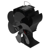 6 Blades Heat Powered Stove Fan High Temperature Resistance Self Starting Wood Burning Stove Fireplace Fan Black Diameter 152mm