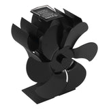 6 Blades Heat Powered Stove Fan High Temperature Resistance Self Starting Wood Burning Stove Fireplace Fan Black Diameter 152mm - 45-Degree Angle