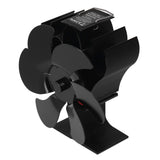 6 Blades Heat Powered Stove Fan High Temperature Resistance Self Starting Wood Burning Stove Fireplace Fan Black Diameter 152mm