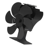 6 Blades Heat Powered Stove Fan High Temperature Resistance Self Starting Wood Burning Stove Fireplace Fan Black Diameter 152mm