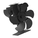 6 Blades Heat Powered Stove Fan High Temperature Resistance Self Starting Wood Burning Stove Fireplace Fan Black Diameter 152mm