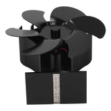 6 Blades Heat Powered Stove Fan High Temperature Resistance Self Starting Wood Burning Stove Fireplace Fan Black Diameter 152mm