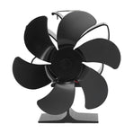 6 Blade Stove Fan Self Starting High Temperature Resistance and Energy Efficiency Heat Powered Fan for Home Black Diameter 152mm