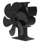 6 Blade Stove Fan Self Starting High Temperature Resistance and Energy Efficiency Heat Powered Fan for Home Black Diameter 152mm