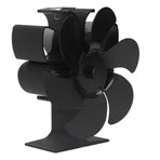 6 Blade Stove Fan Self Starting High Temperature Resistance and Energy Efficiency Heat Powered Fan for Home Black Diameter 152mm