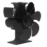 6 Blade Stove Fan Self Starting High Temperature Resistance and Energy Efficiency Heat Powered Fan for Home Black Diameter 152mm - Side View