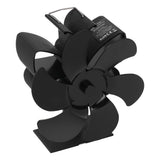 6 Blade Stove Fan Self Starting High Temperature Resistance and Energy Efficiency Heat Powered Fan for Home Black Diameter 152mm