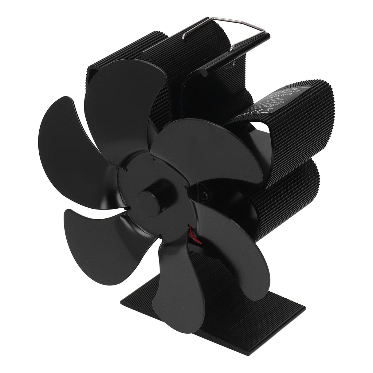 6 Blade Stove Fan Self Starting High Temperature Resistance and Energy Efficiency Heat Powered Fan for Home Black Diameter 152mm