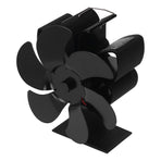 6 Blade Stove Fan Self Starting High Temperature Resistance and Energy Efficiency Heat Powered Fan for Home Black Diameter 152mm