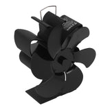 6 Blade Stove Fan Self Starting High Temperature Resistance and Energy Efficiency Heat Powered Fan for Home Black Diameter 152mm