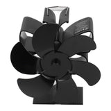 6 Blade Stove Fan Self Starting High Temperature Resistance and Energy Efficiency Heat Powered Fan for Home Black Diameter 152mm - Close-Up Angle