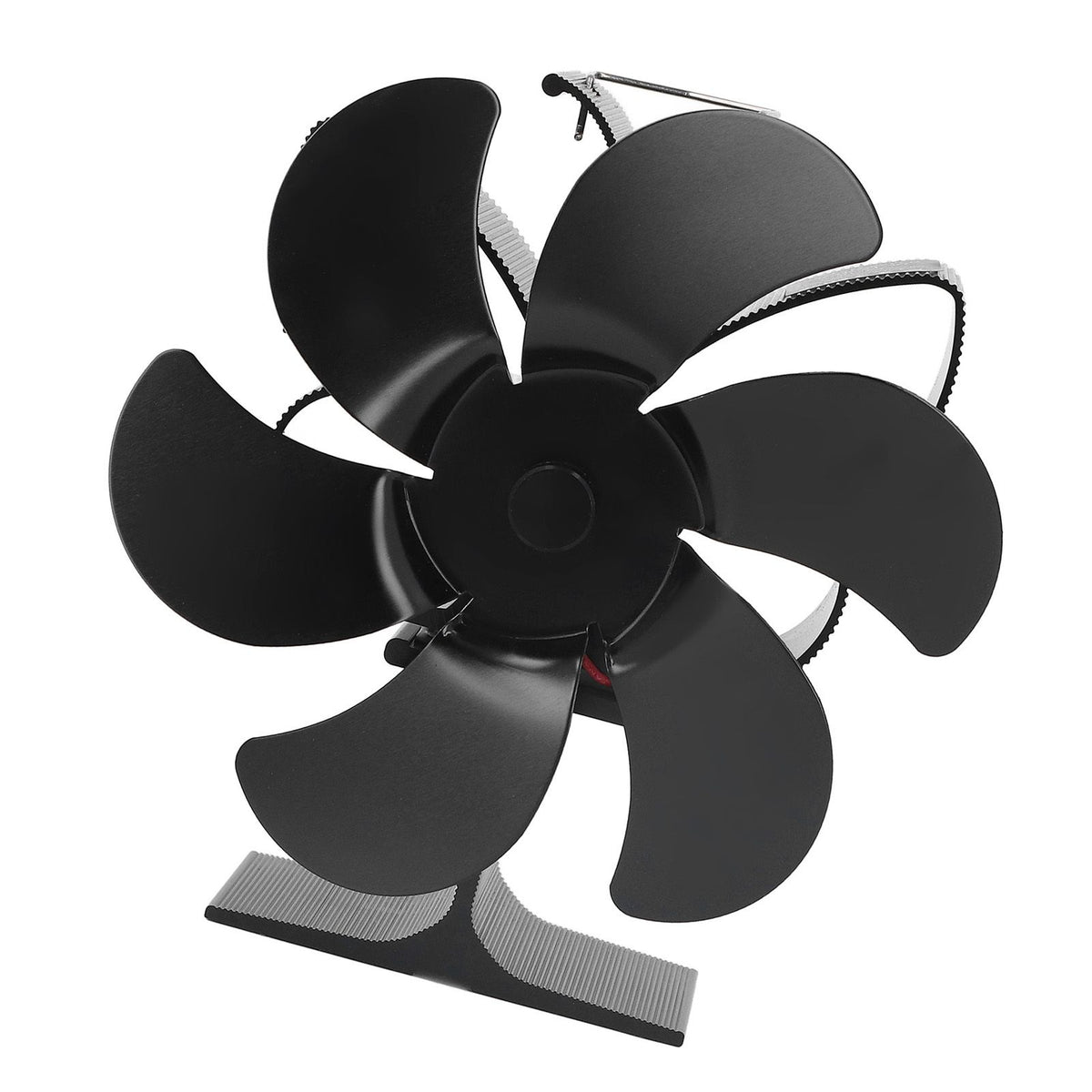 6 Blade Stove Fan Self Starting High Temperature Resistance and Energy Efficiency Heat Powered Fan for Home Black Diameter 152mm