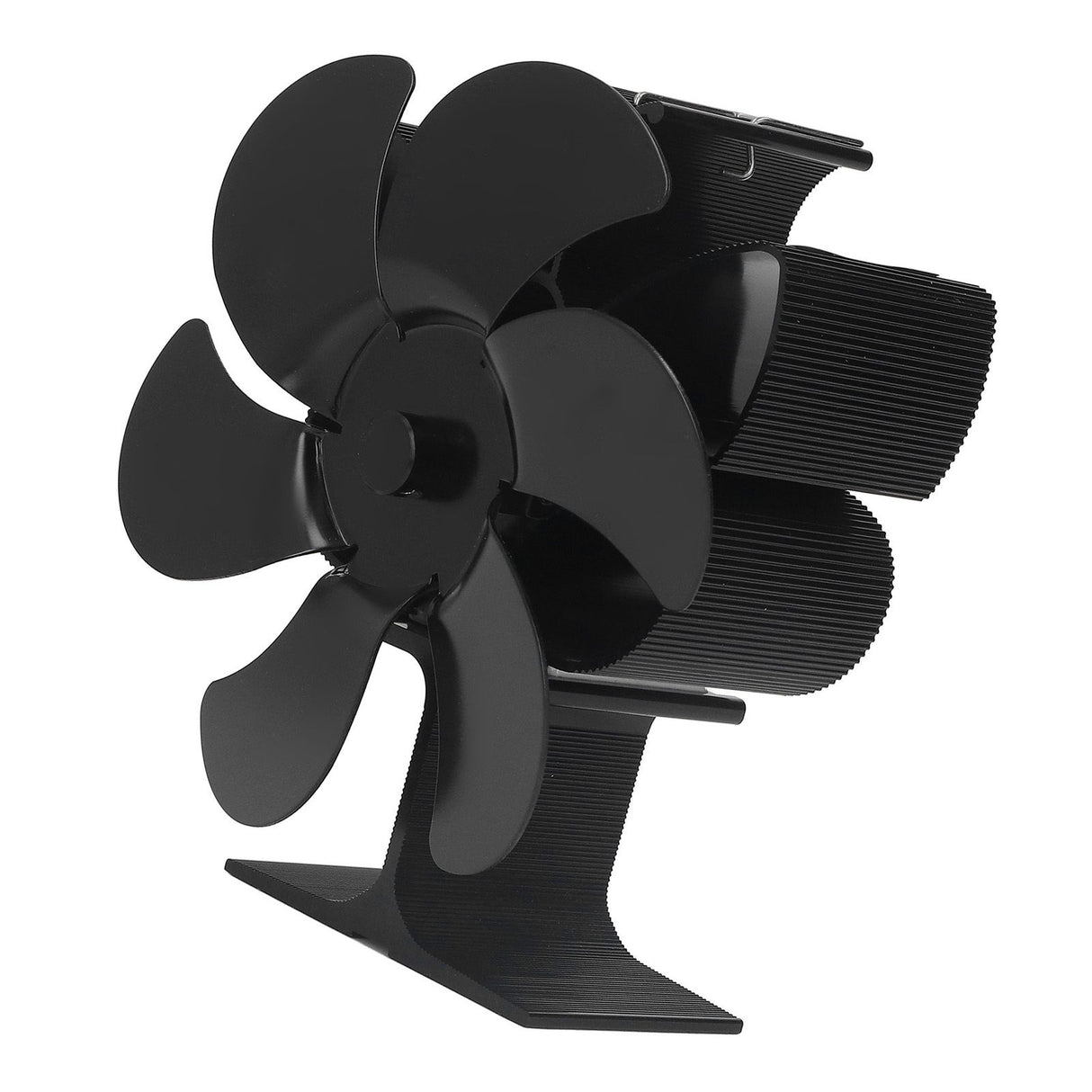 6 Blade Stove Fan Self Starting High Temperature Resistance and Energy Efficiency Heat Powered Fan for Home Black Diameter 152mm