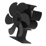 6 Blade Stove Fan Self Starting High Temperature Resistance and Energy Efficiency Heat Powered Fan for Home Black Diameter 152mm