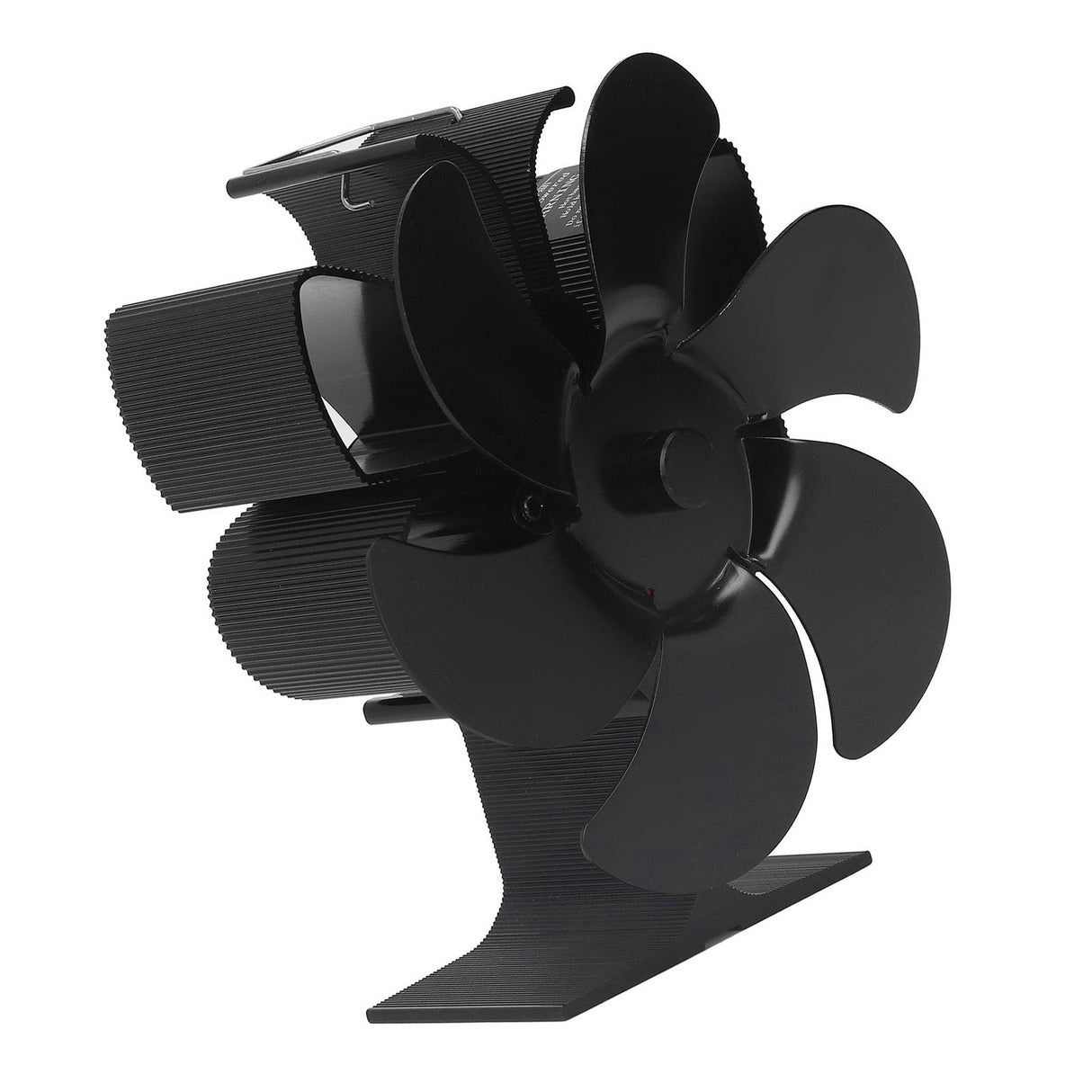 6 Blade Stove Fan Self Starting High Temperature Resistance and Energy Efficiency Heat Powered Fan for Home Black Diameter 152mm