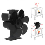 6 Blade Stove Fan Self Starting High Temperature Resistance and Energy Efficiency Heat Powered Fan for Home Black Diameter 152mm