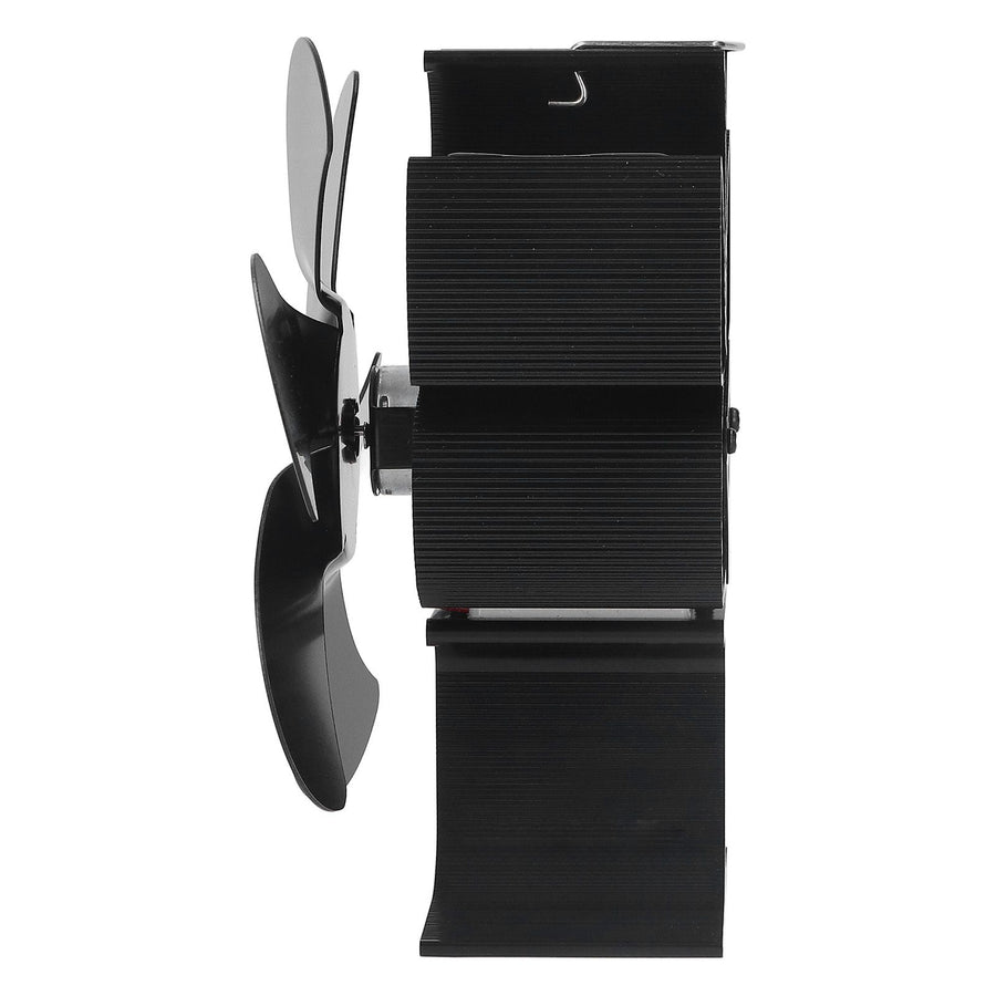 6 Blade Stove Fan Self Starting High Temperature Resistance and Energy Efficiency Heat Powered Fan for Home Black Diameter 152mm