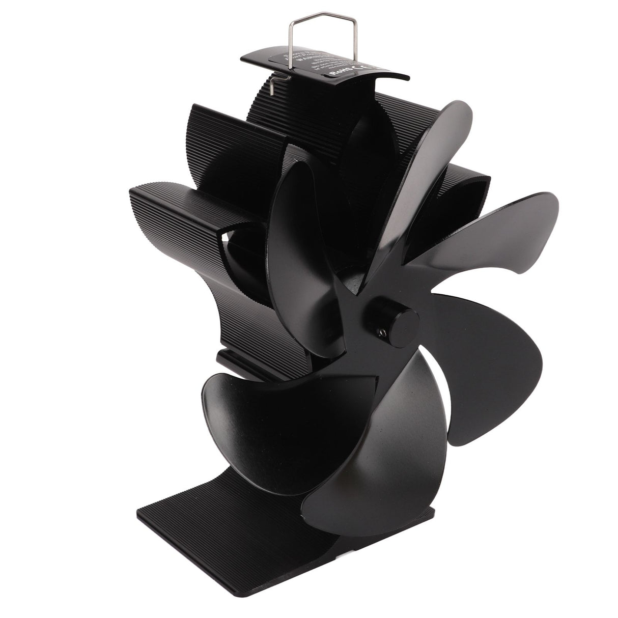 6 Blade Stove Eco Fan Black High Temperature Resistant Self Starting Energy Saving Heat Powered Fan for Home