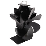 6 Blade Stove Eco Fan Black High Temperature Resistant Self Starting Energy Saving Heat Powered Fan for Home - Side View