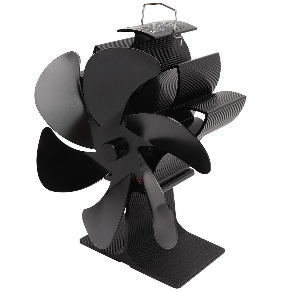 6 Blade Stove Eco Fan Black High Temperature Resistant Self Starting Energy Saving Heat Powered Fan for Home
