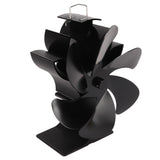 6 Blade Stove Eco Fan Black High Temperature Resistant Self Starting Energy Saving Heat Powered Fan for Home