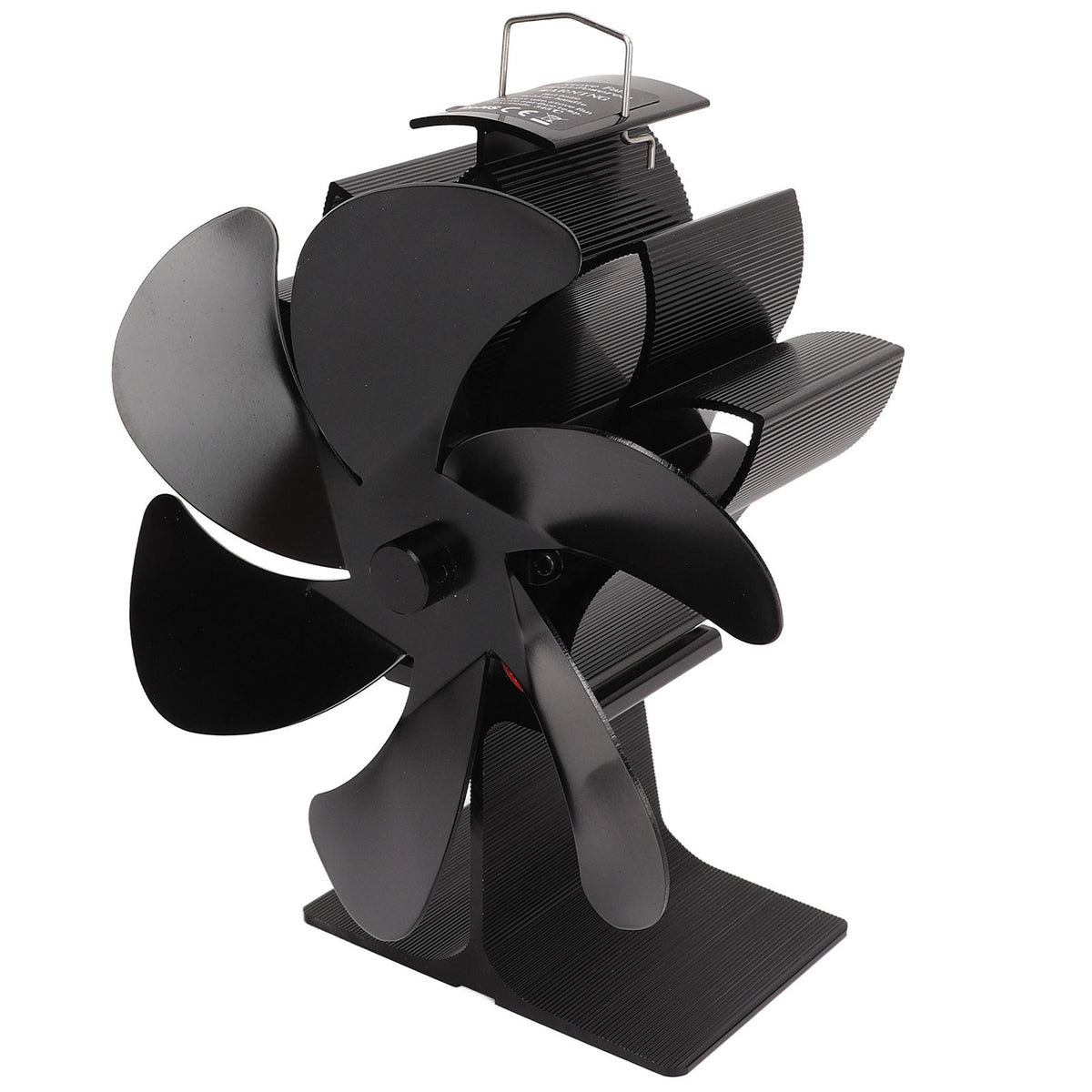 6 Blade Stove Eco Fan Black High Temperature Resistant Self Starting Energy Saving Heat Powered Fan for Home