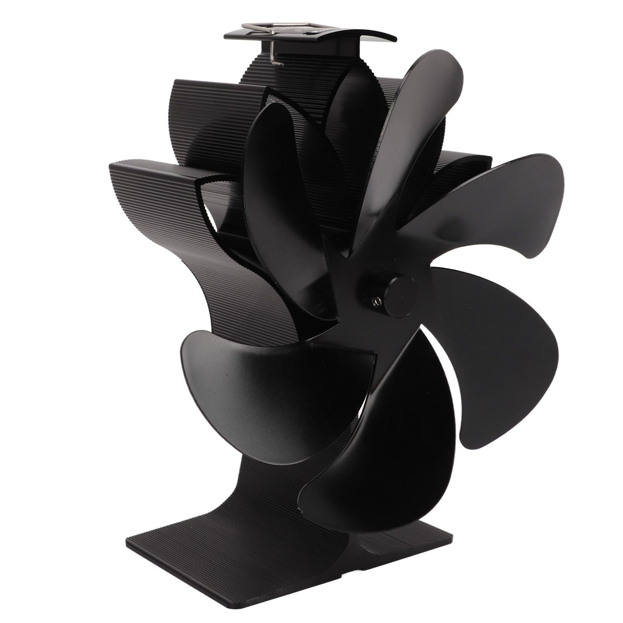 6 Blade Stove Eco Fan Black High Temperature Resistant Self Starting Energy Saving Heat Powered Fan for Home
