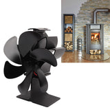 6 Blade Stove Eco Fan Black High Temperature Resistant Self Starting Energy Saving Heat Powered Fan for Home - Extra Image