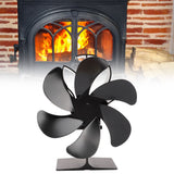 6 Blade Stove Eco Fan Black High Temperature Resistant Self Starting Energy Saving Heat Powered Fan for Home - Extra Image