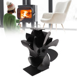 6 Blade Stove Eco Fan Black High Temperature Resistant Self Starting Energy Saving Heat Powered Fan for Home - Extra Image